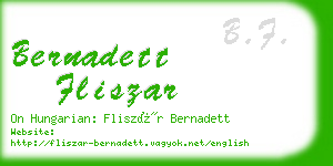 bernadett fliszar business card